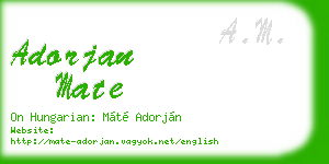 adorjan mate business card
